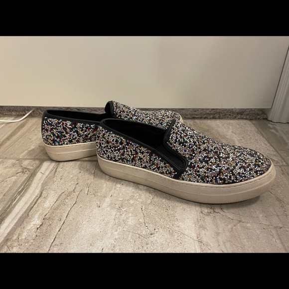 Steve Madden multi colored jeweled slide on shoes - Picture 3 of 4